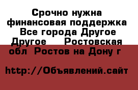 Срочно нужна финансовая поддержка! - Все города Другое » Другое   . Ростовская обл.,Ростов-на-Дону г.